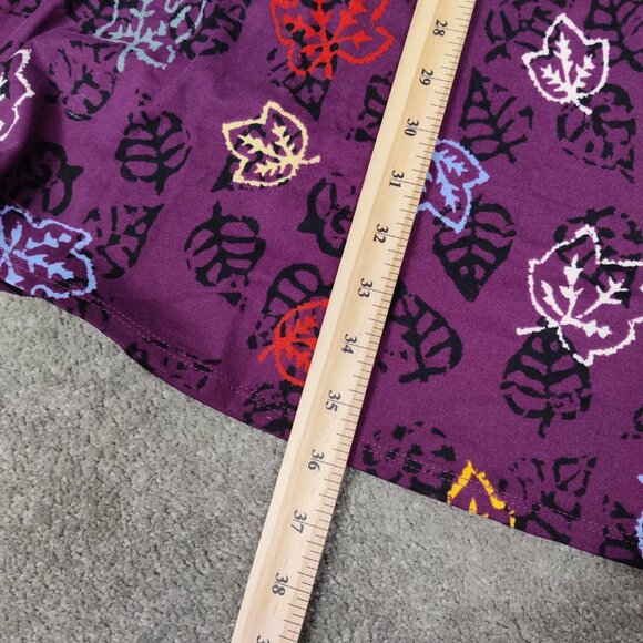 Celebrate Together Women's Blouse Size M Purple Colorful Leaves Print Turtleneck - Picture 7 of 7